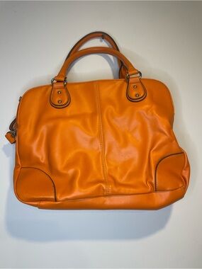 Women’s Orange Structured Satchel Bag